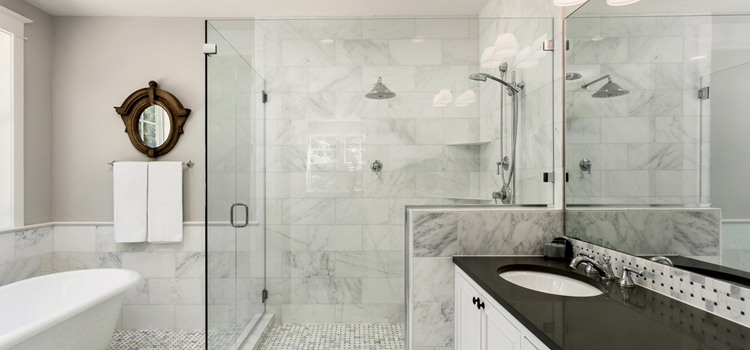 bathroom shower door installation in Evanston, Illinois